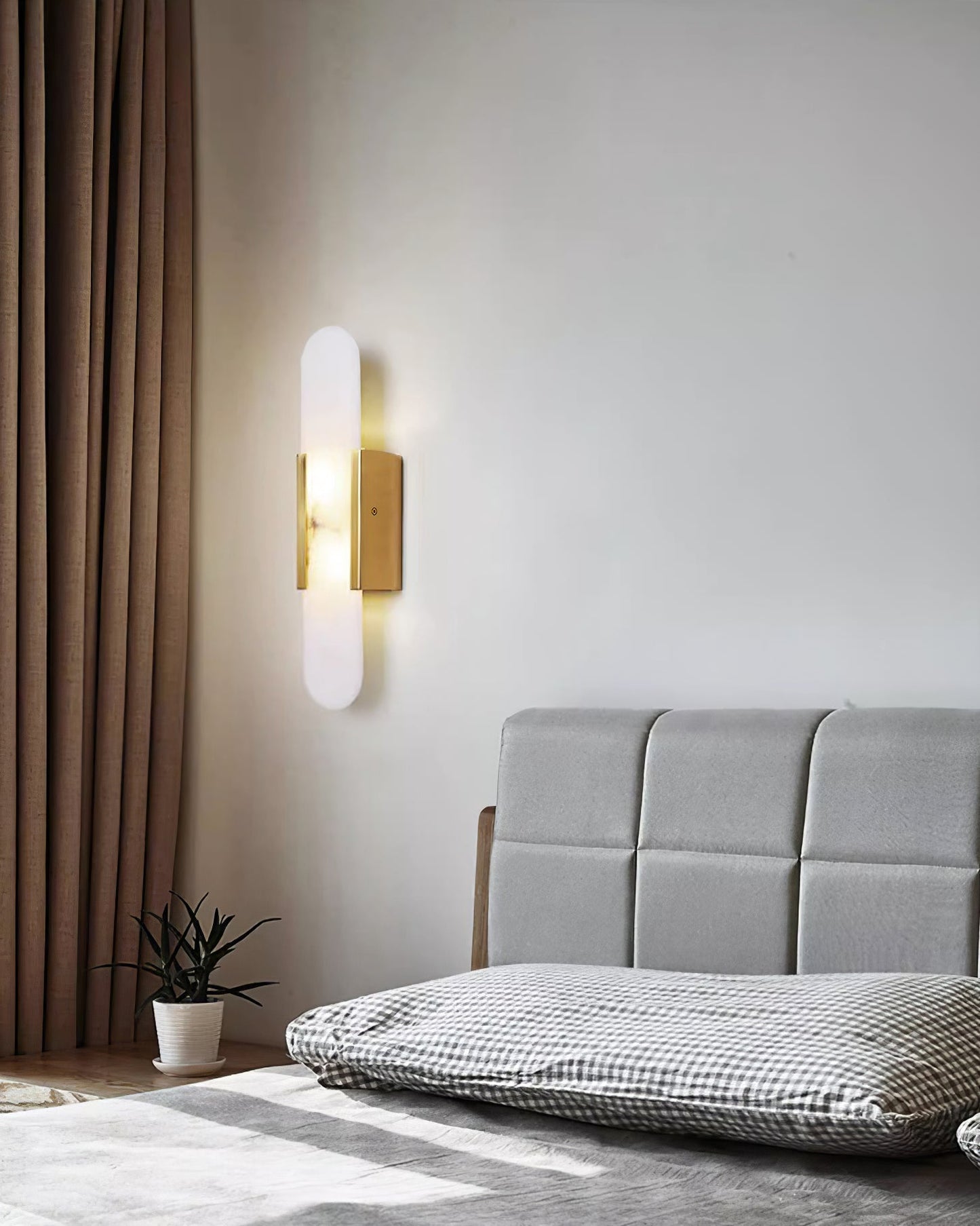 Modern Alabaster Elongated Marble LED Wall Sconce 2-Light