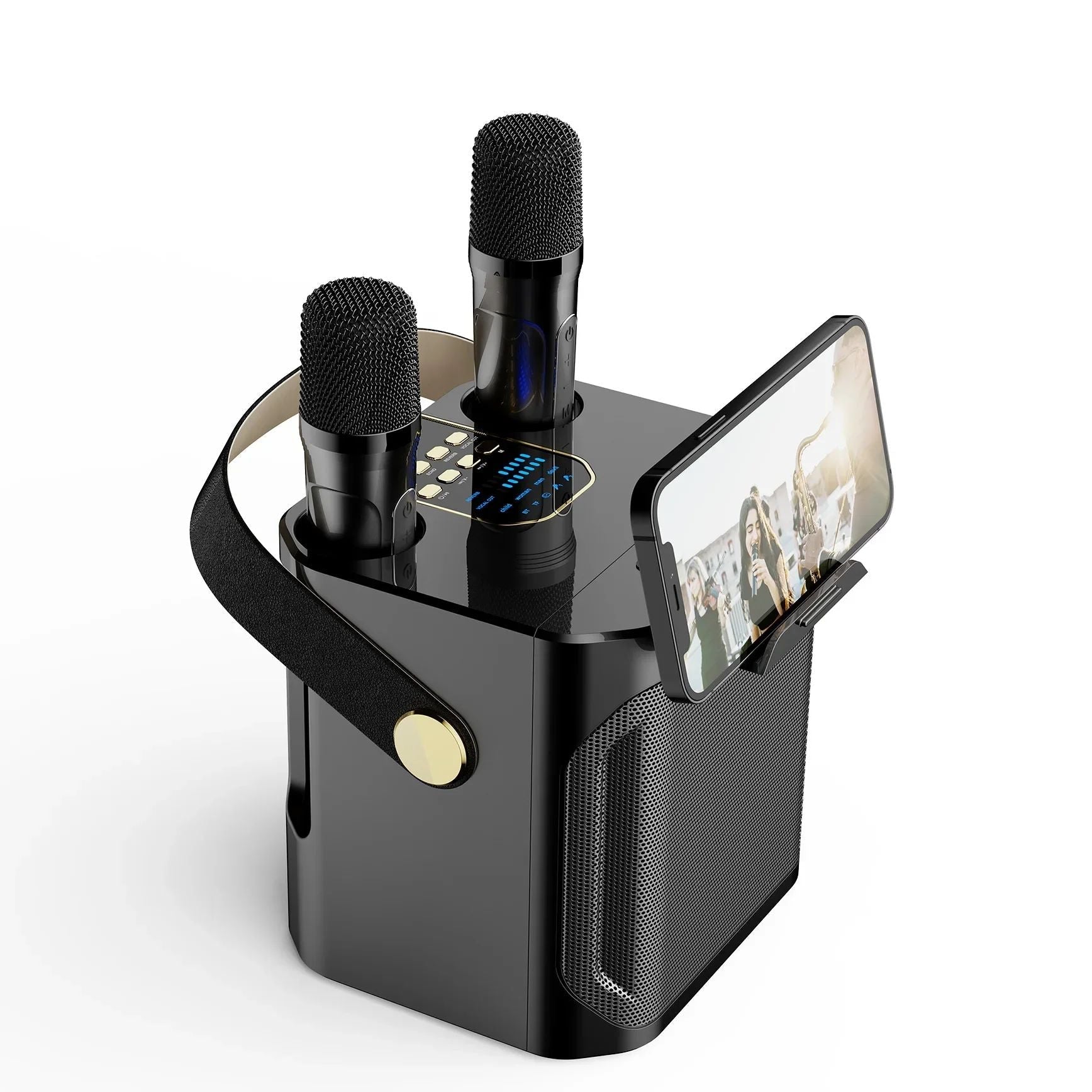 Compact Karaoke Speaker | Dual Wireless Microphones With 360° Sound