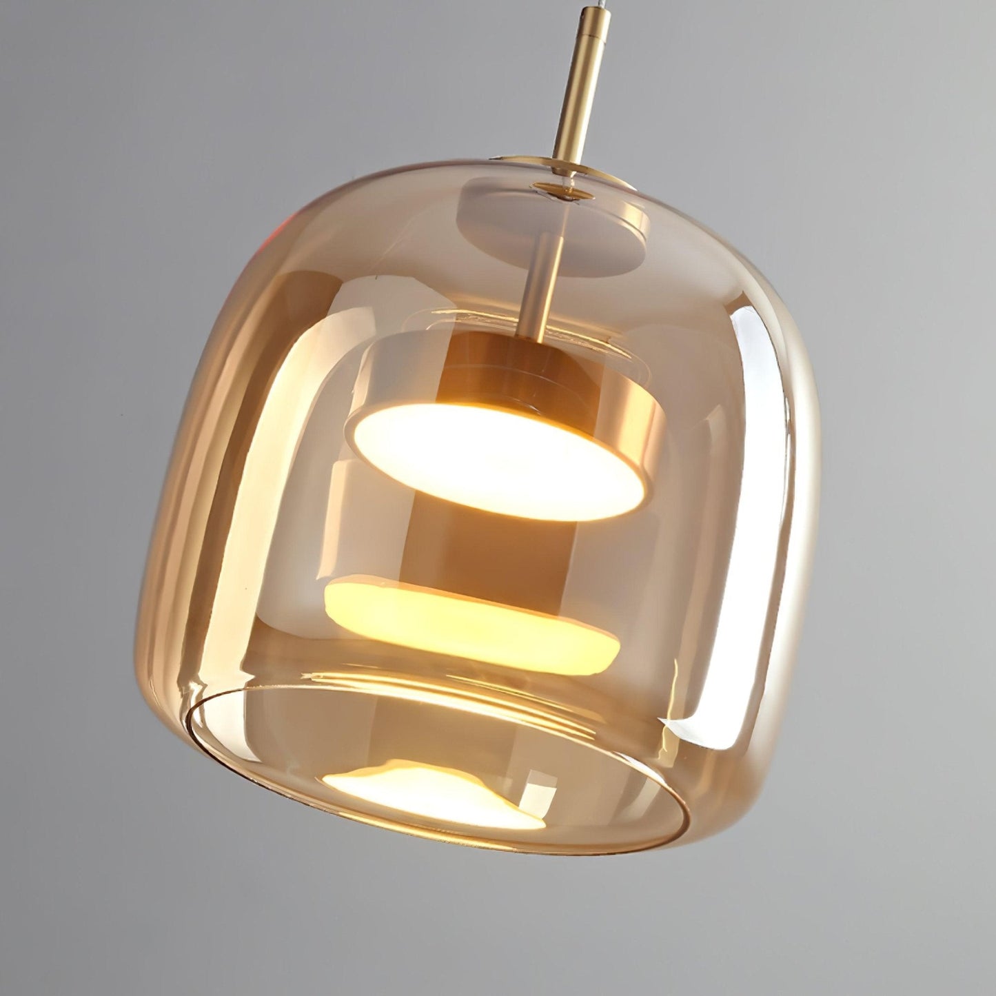 Modern Smoked Glass Dome LED Pendant Light 1-Light