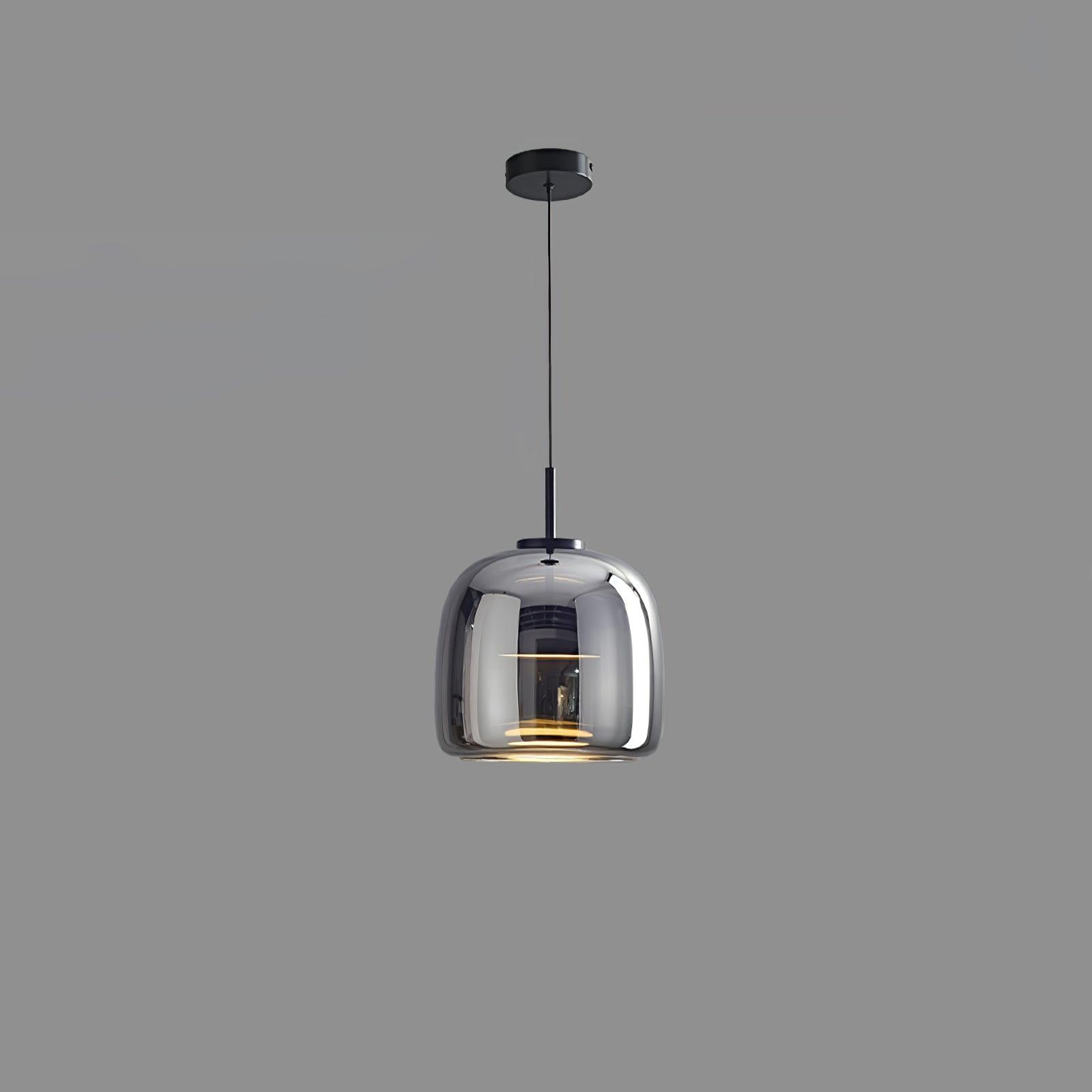 Modern Smoked Glass Dome LED Pendant Light 1-Light