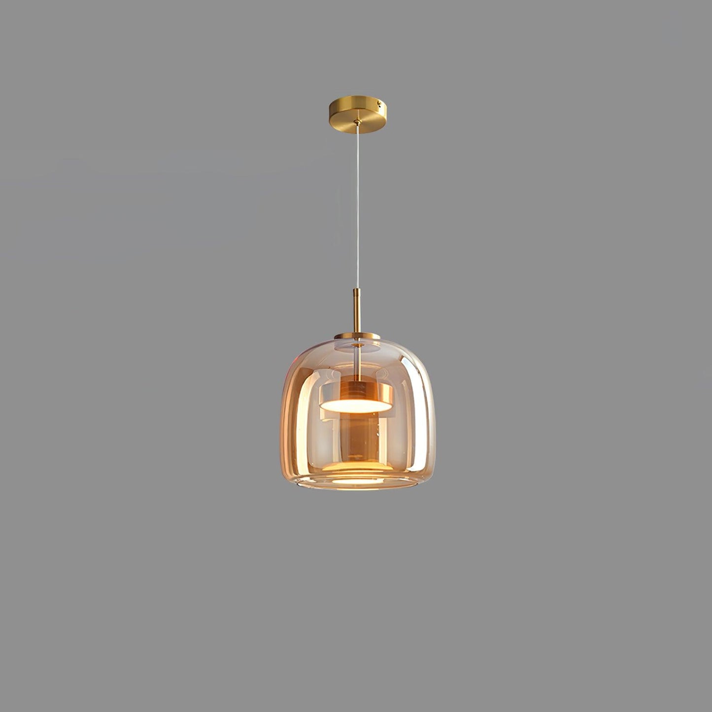 Modern Smoked Glass Dome LED Pendant Light 1-Light