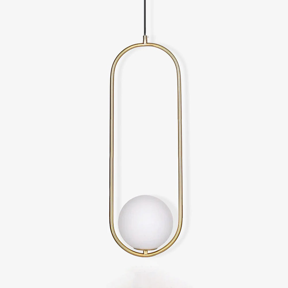 Modern Brass Ring Globe Glass Pendant Light 1-Light