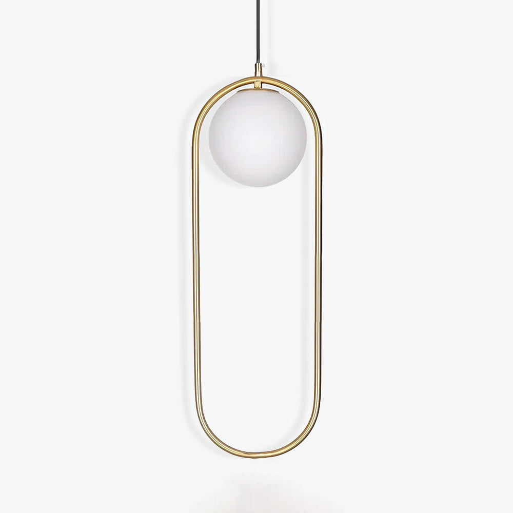Modern Brass Ring Globe Glass Pendant Light 1-Light