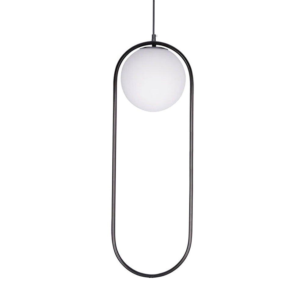 Modern Brass Ring Globe Glass Pendant Light 1-Light