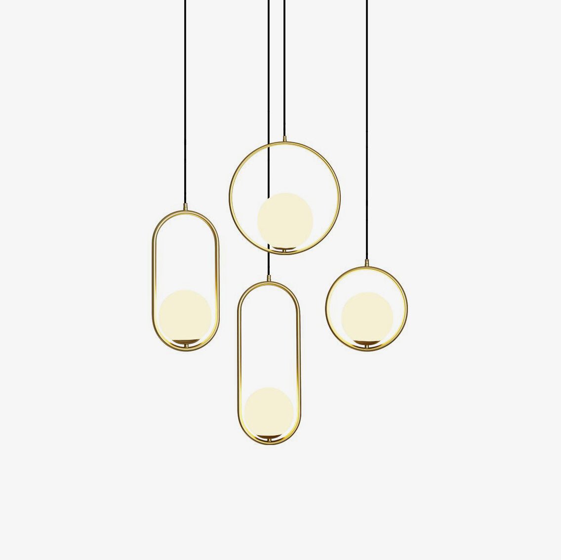 Modern Brass Ring Globe Glass Pendant Light 1-Light