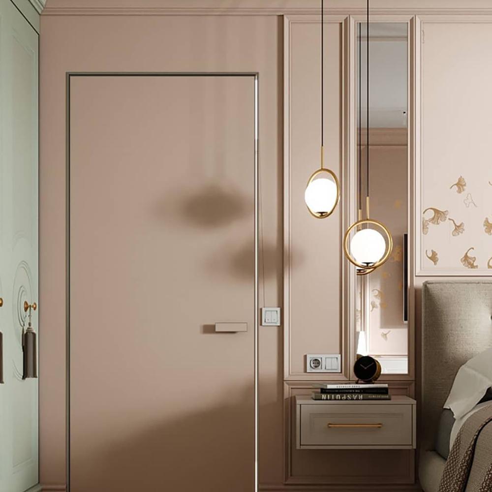 Modern Brass Ring Globe Glass Pendant Light 1-Light