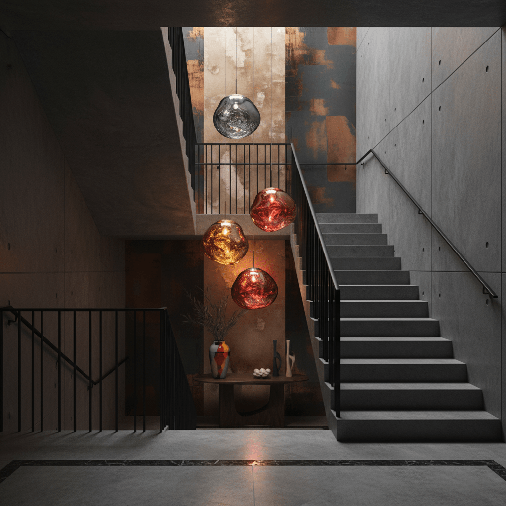 Modern Lava Glass Dome Pendant Light 1-Light