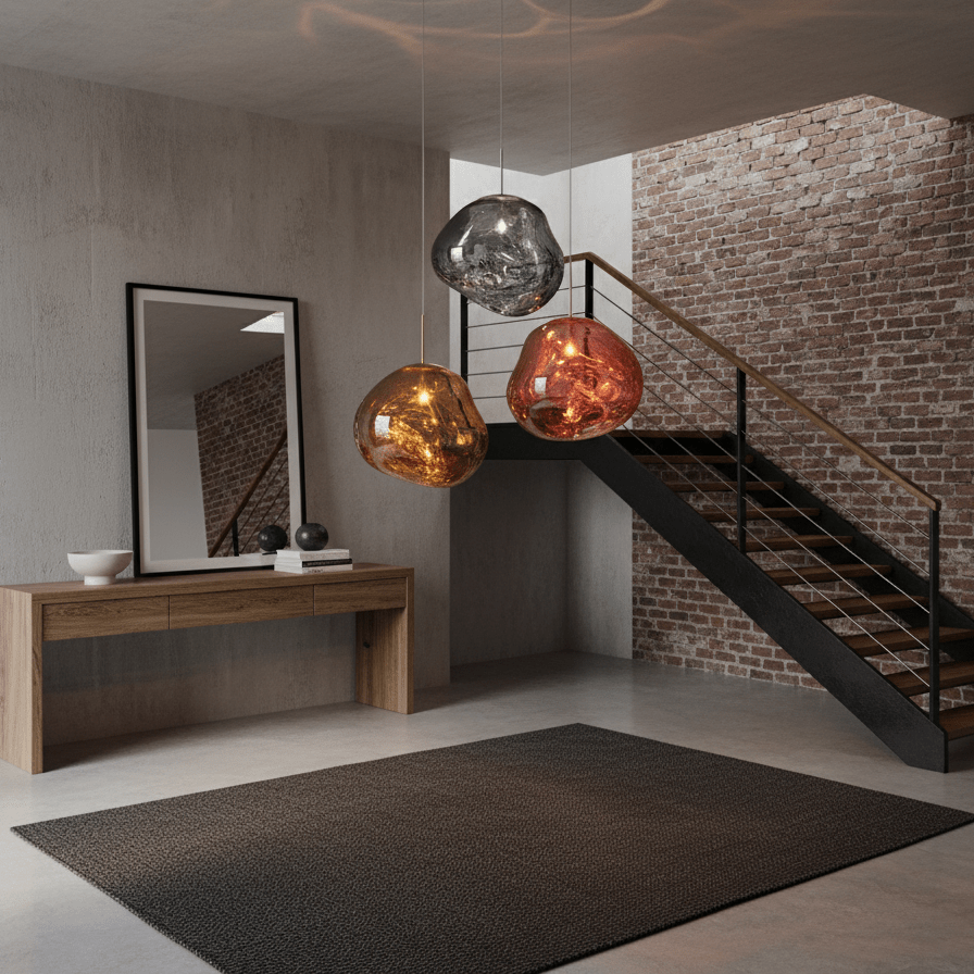 Modern Lava Glass Dome Pendant Light 1-Light