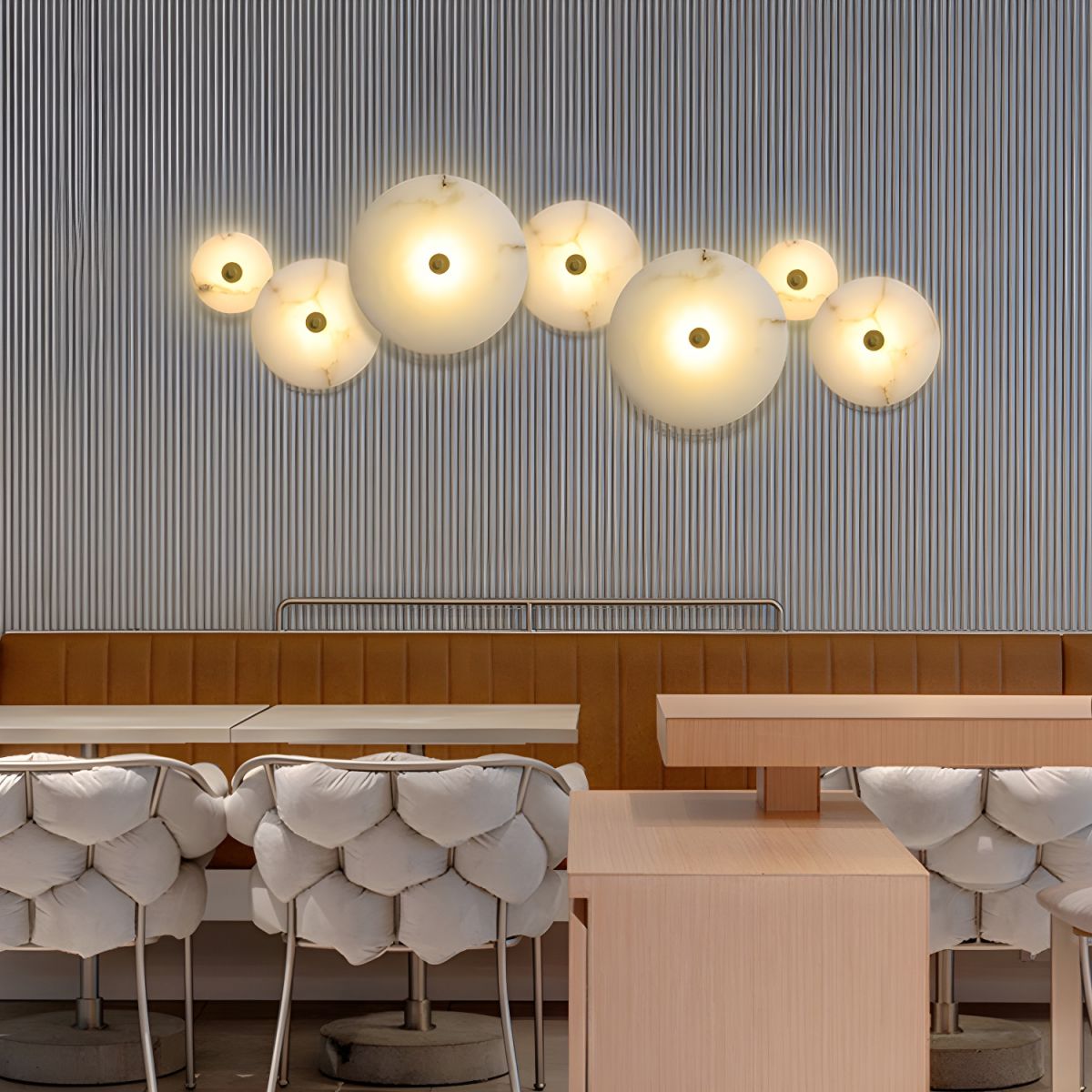 Lampada da parete moderna rotonda in marmo con LED a 1 luce