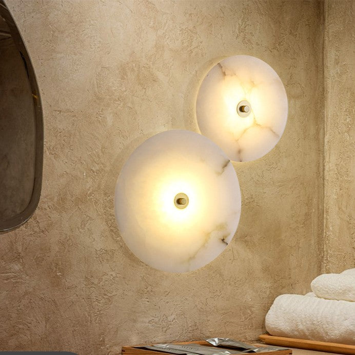Lampada da parete moderna rotonda in marmo con LED a 1 luce