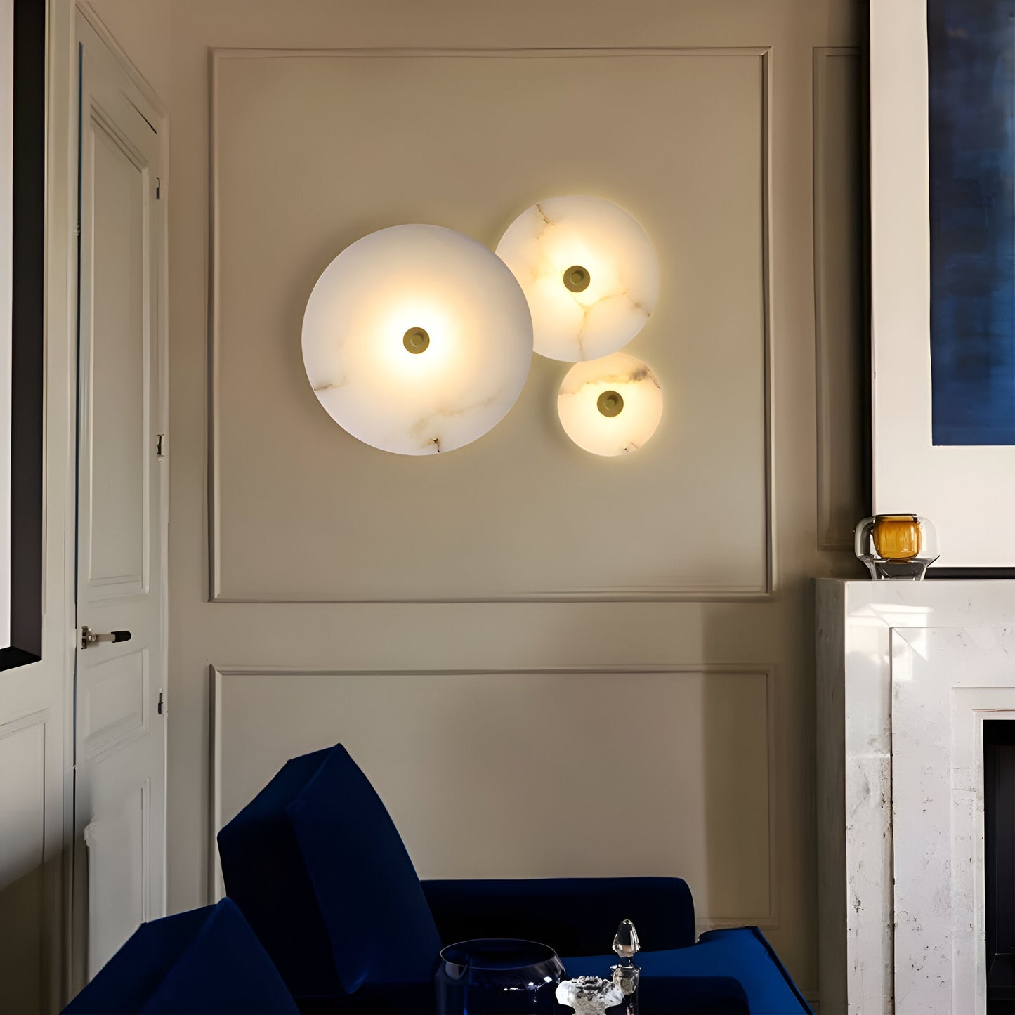 Modern Marble Round LED 1-Light Wall Light