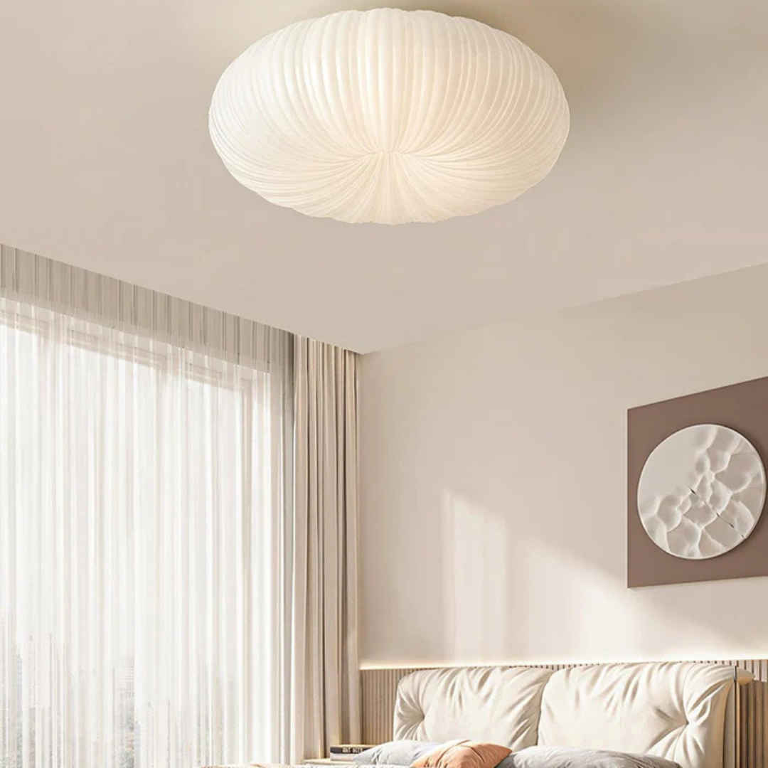 Modern LED Flush Mount Ceiling Light Fixture, Dimmable Warm & Cool White Options for Stylish Home Interiors