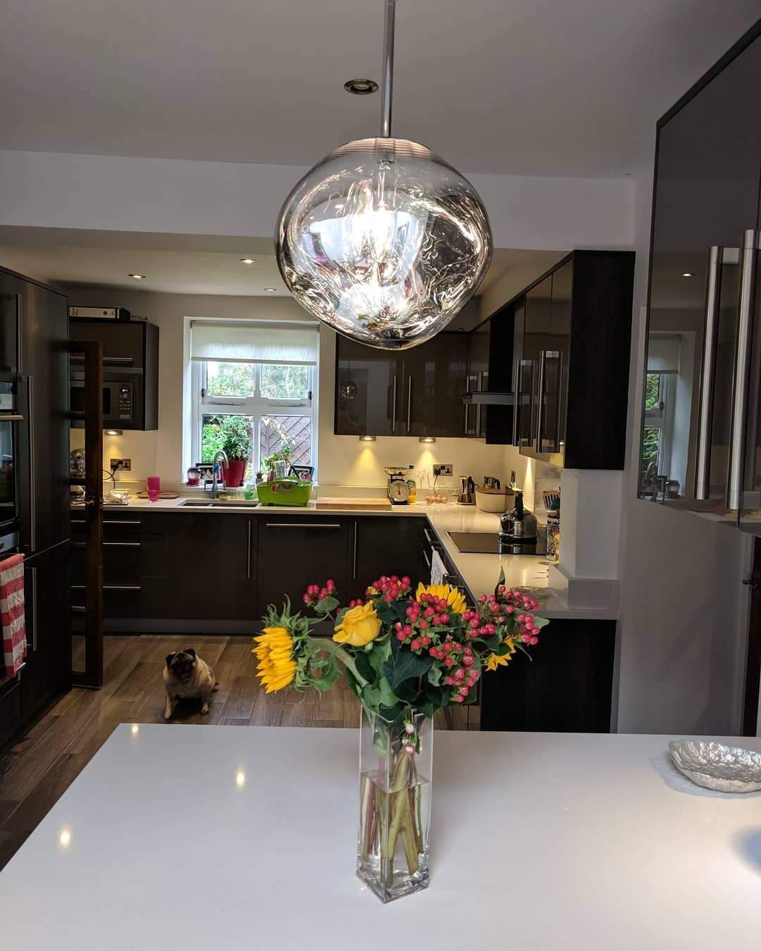 Modern Lava Glass Dome Pendant Light 1-Light