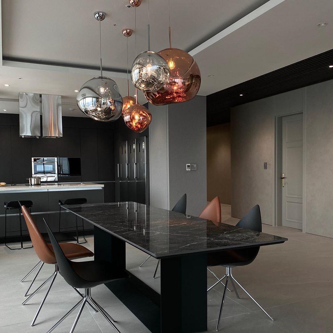 Modern Lava Glass Dome Pendant Light 1-Light