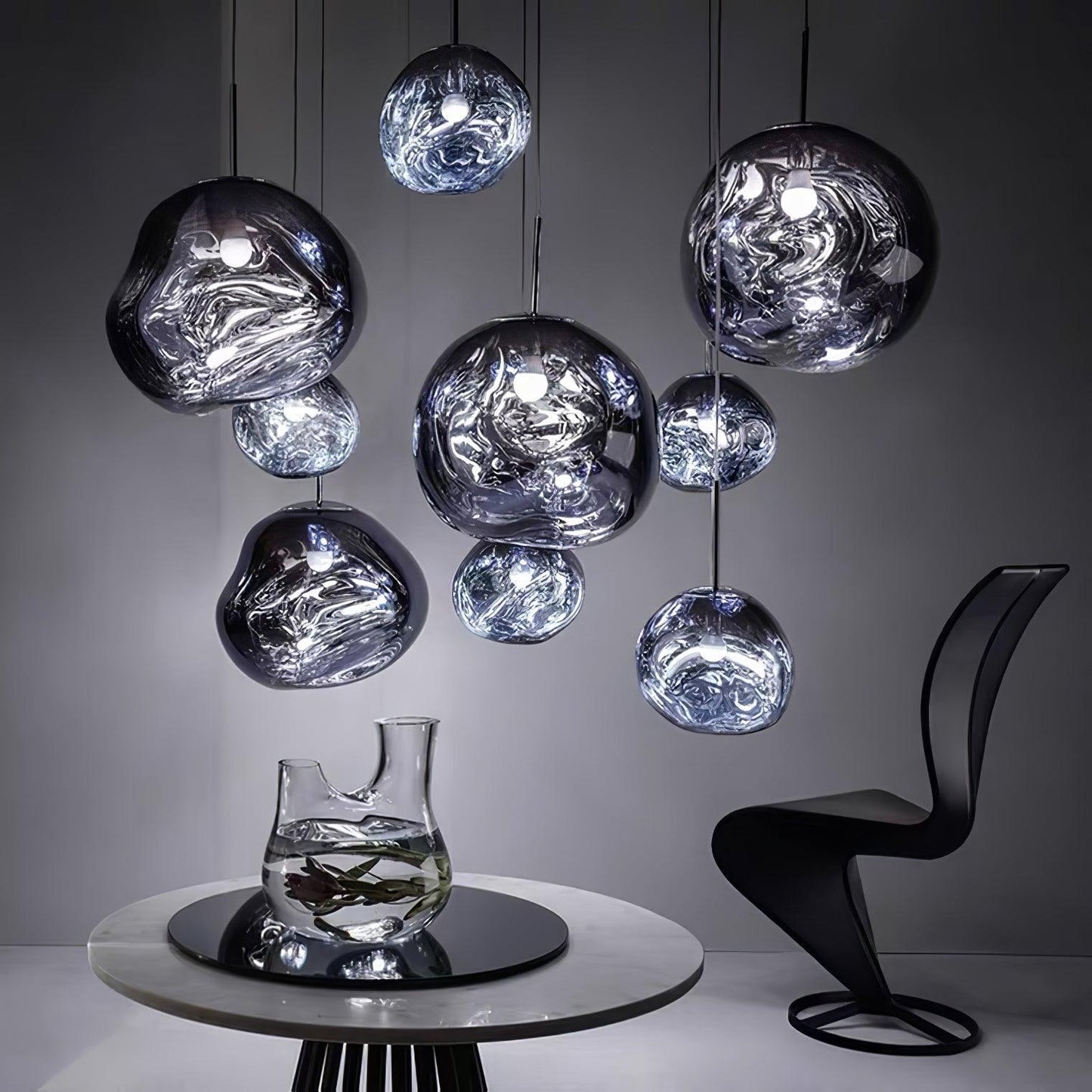 Modern Lava Glass Dome Pendant Light 1-Light