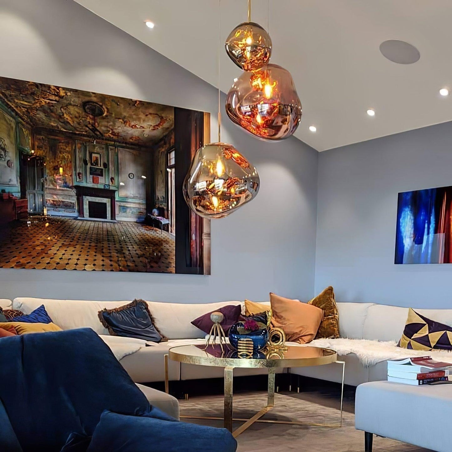 Modern Lava Glass Dome Pendant Light 1-Light