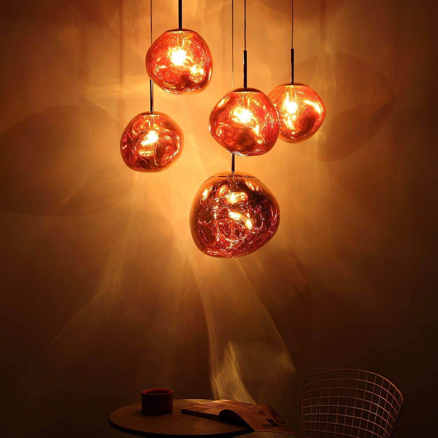 Modern Lava Glass Dome Pendant Light 1-Light