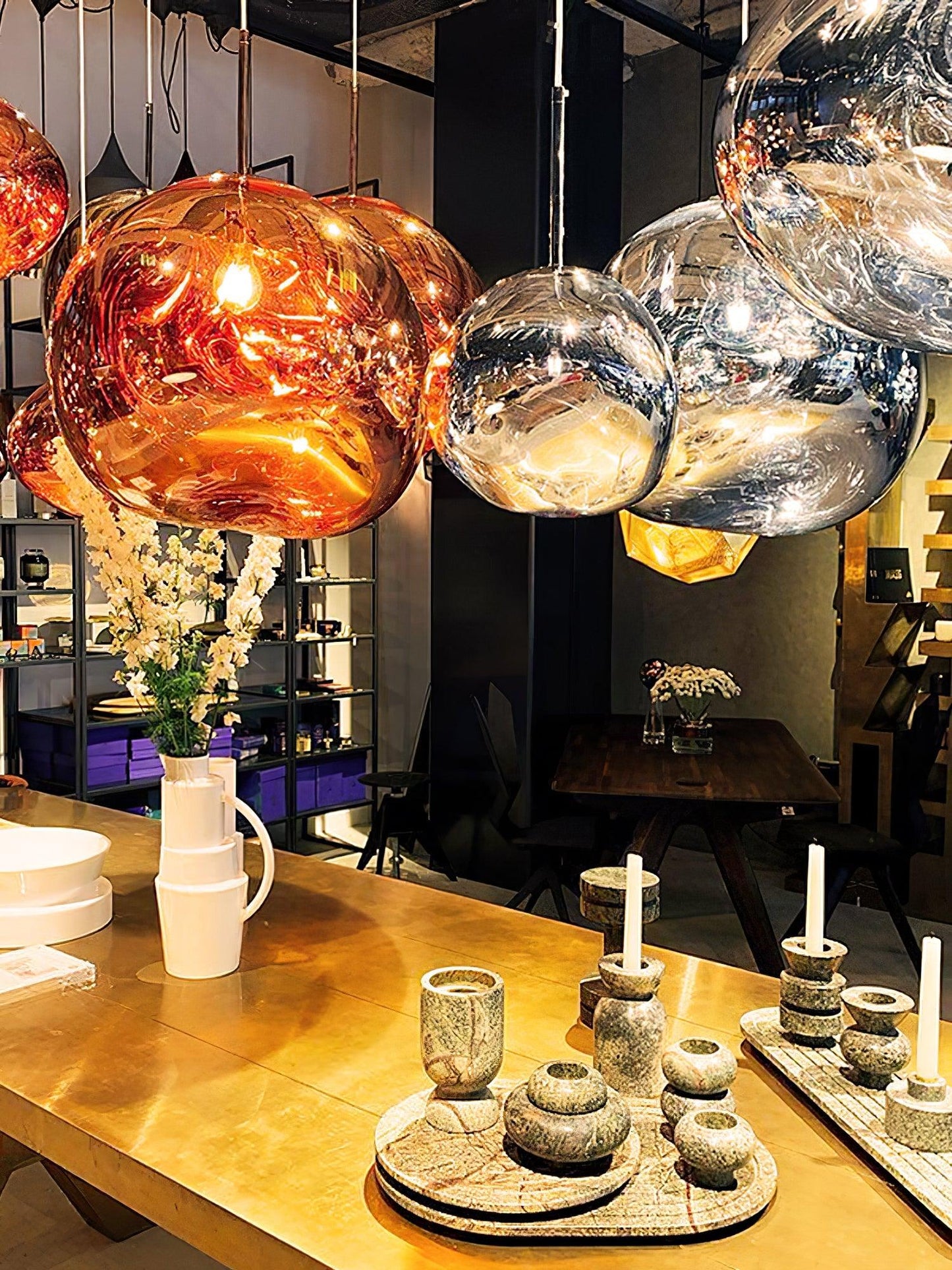 Modern Lava Glass Dome Pendant Light 1-Light