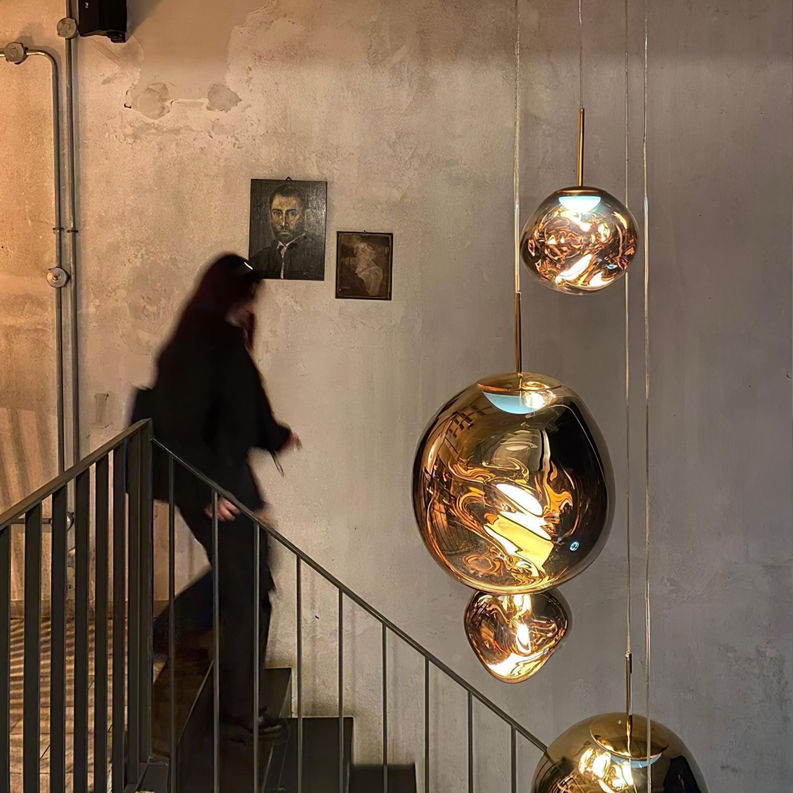 Modern Lava Glass Dome Pendant Light 1-Light