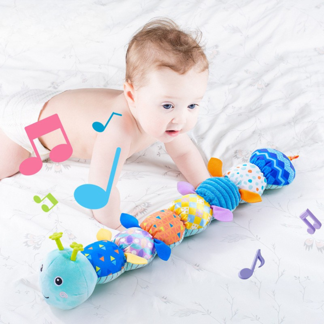 Giocattolo musicale bruco per bambini - Peluche interattivo per lo sviluppo sensoriale e delle abilità motorie