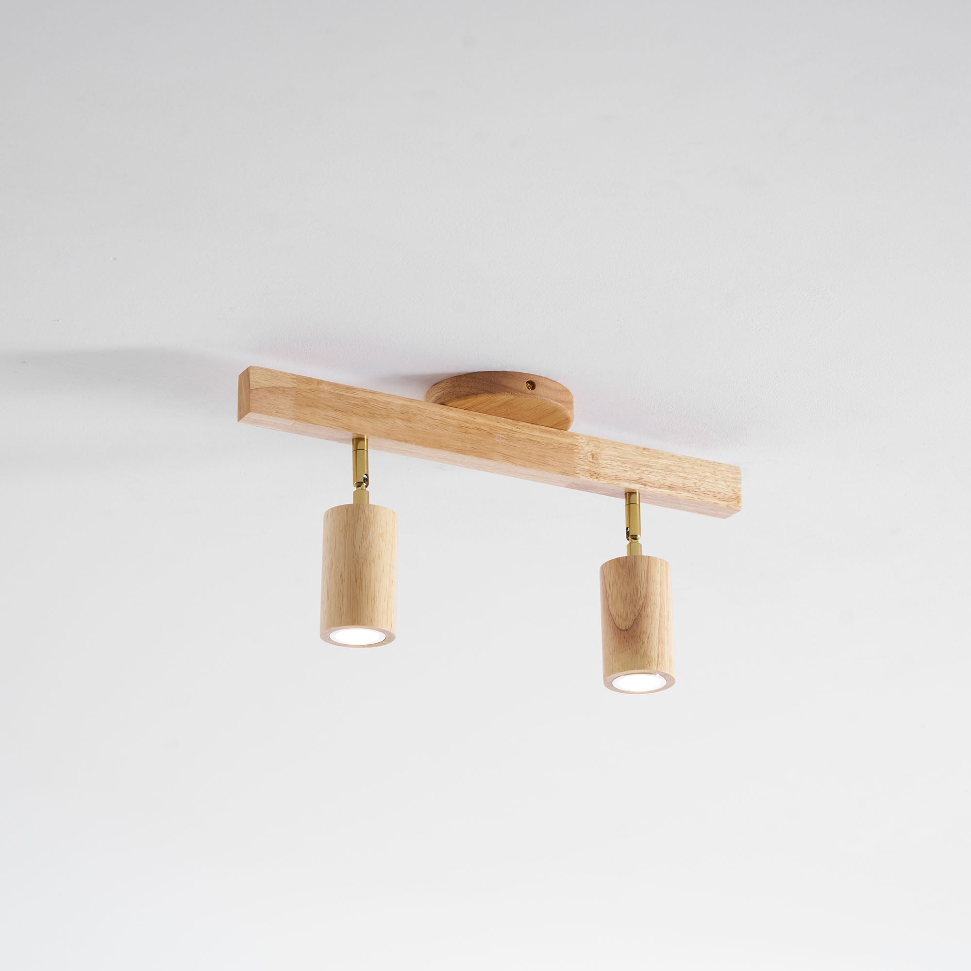 Japanese Wooden Adjustable LED Spotlight 1-Light