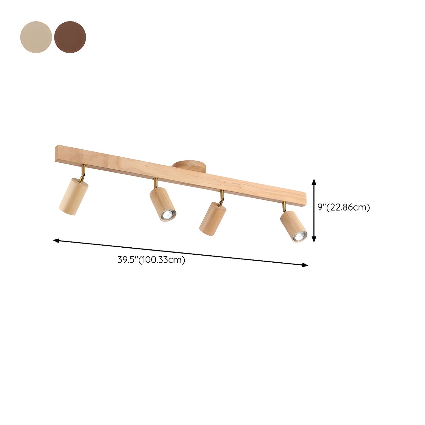 Japanese Wooden Adjustable LED Spotlight 1-Light