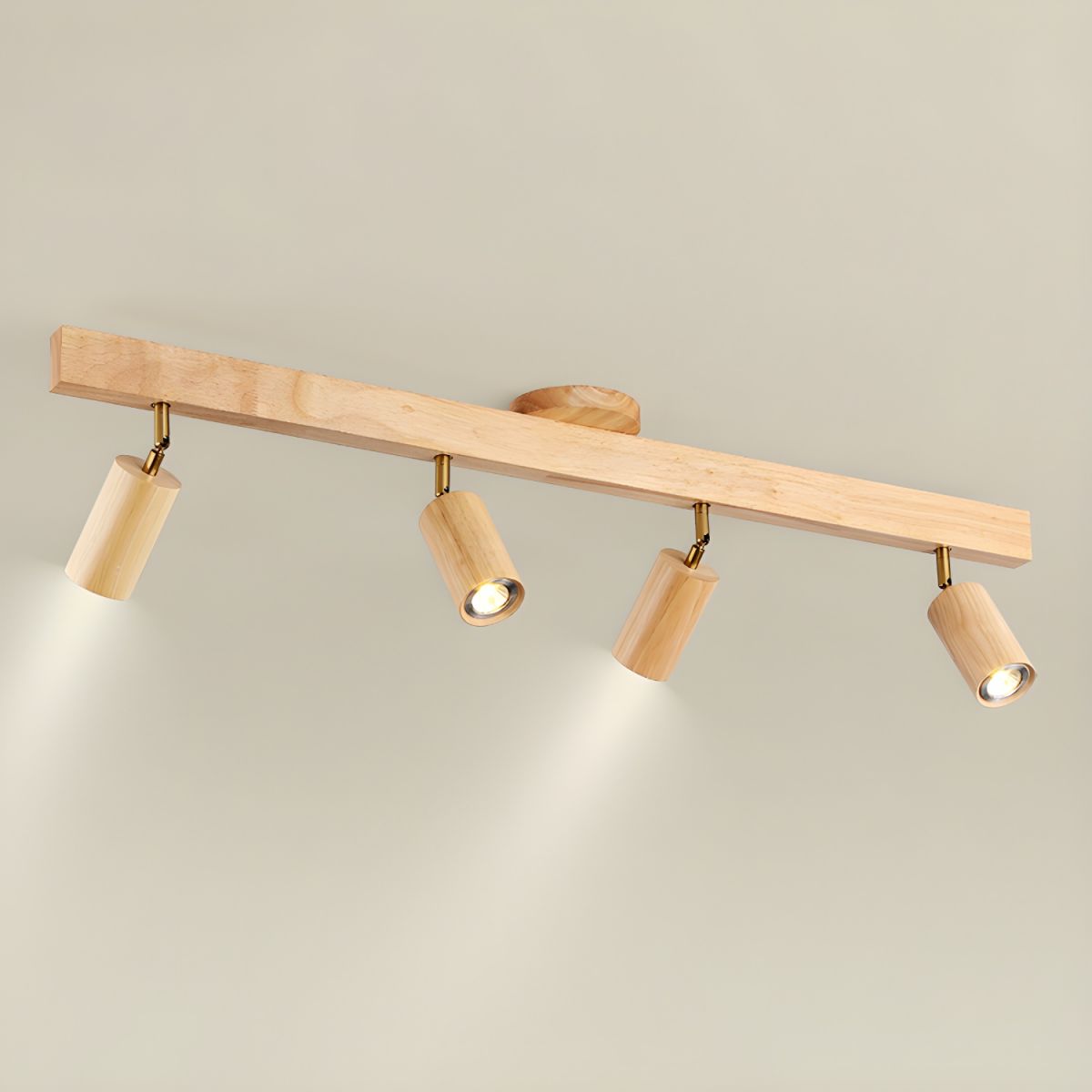 Japanese Wooden Adjustable LED Spotlight 1-Light