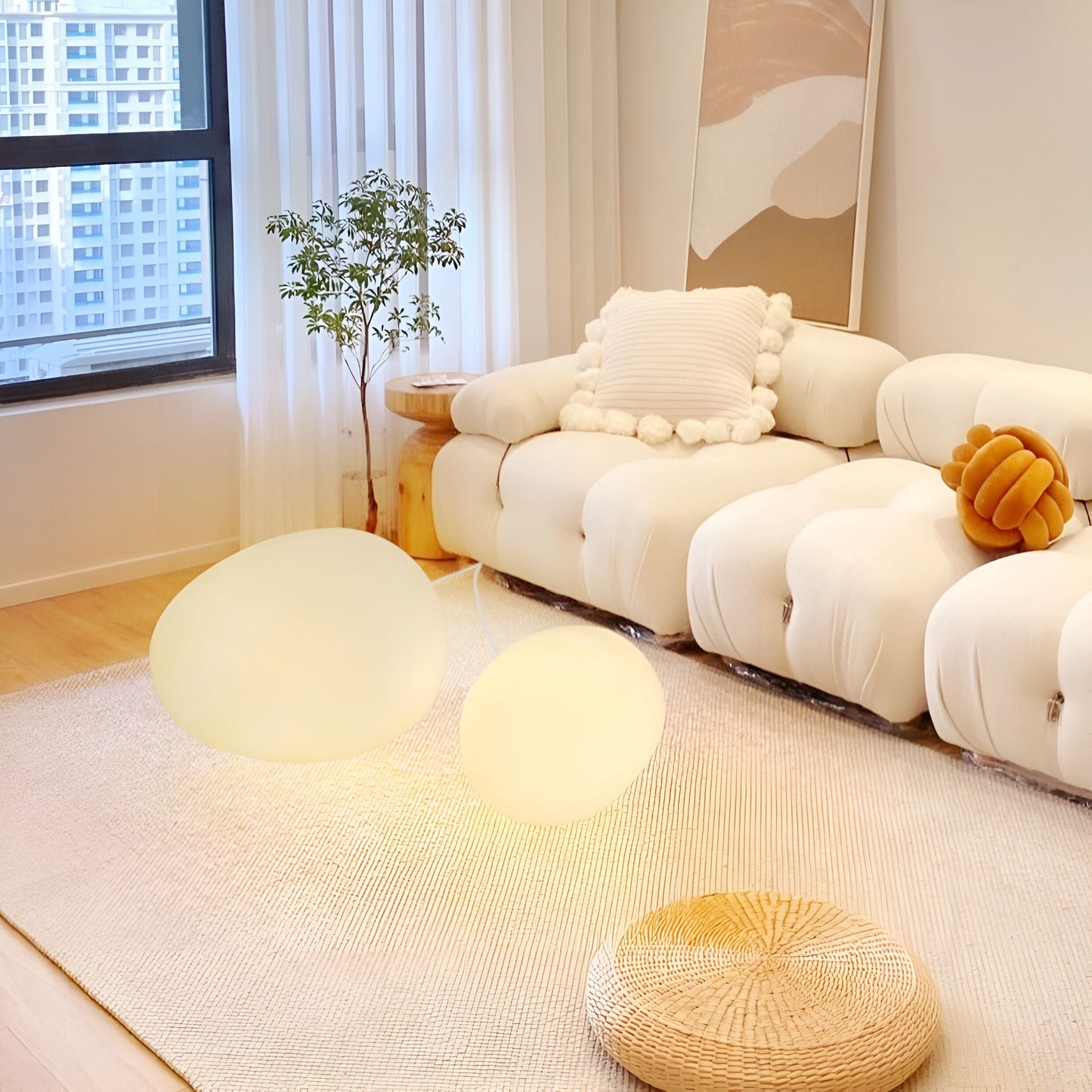 Nordic Stone-Shaped LED Table Lamp 1-Light