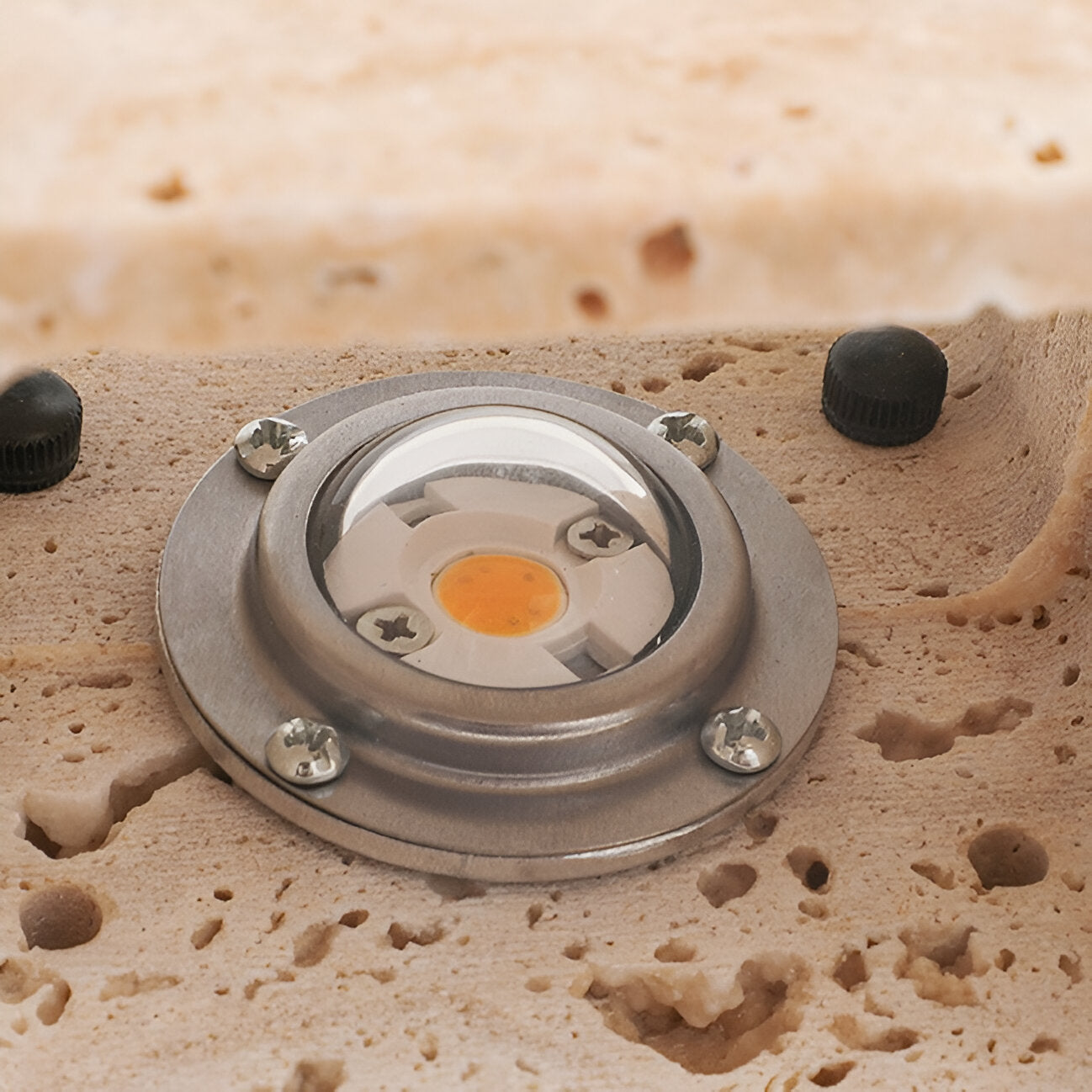 Minimalist Travertine Stone Square Outdoor Wall Light LED 1-Light