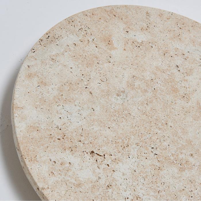 Minimalist Travertine Round Wall Sconce LED 1-light