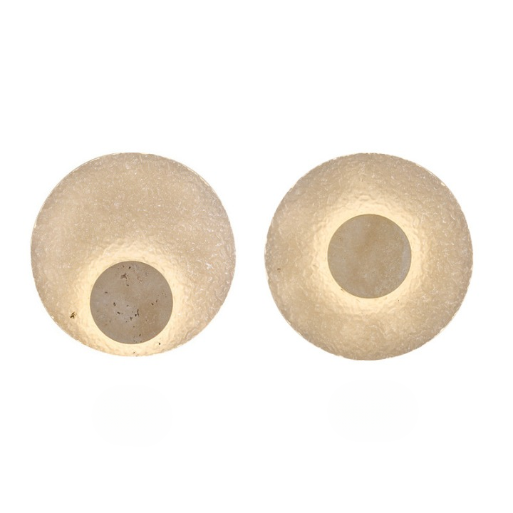 Modern Travertine Acrylic Round Wall Sconce LED 1-light