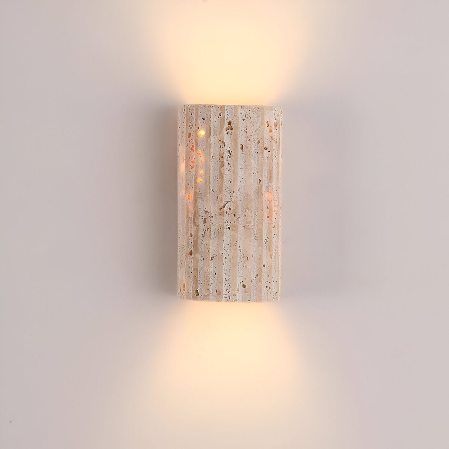 Modern Travertine Stone Cylindrical Outdoor Wall Light LED 1-Light