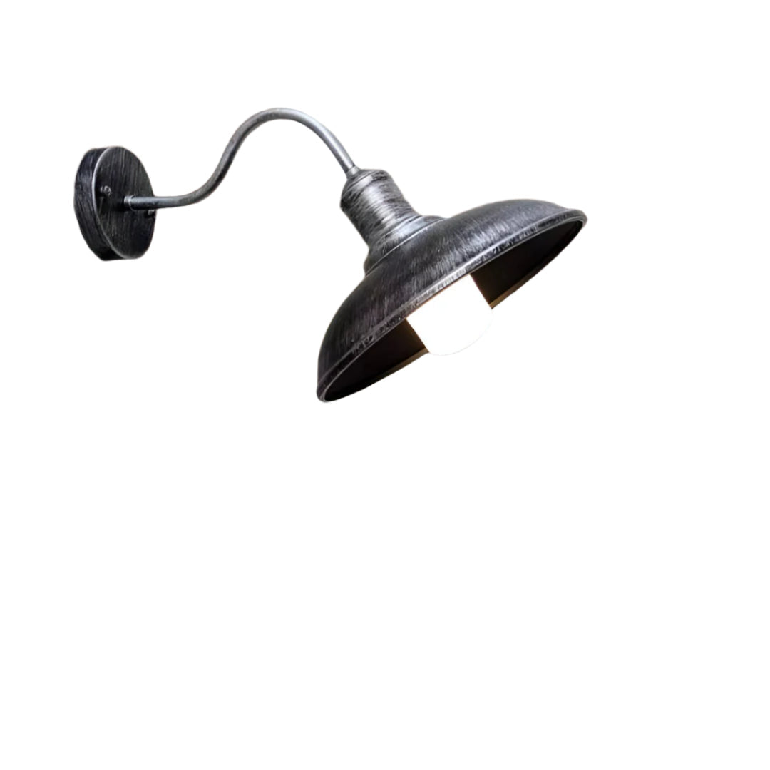 Vintage Industrial Iron Bowl Outdoor Wall Light LED 1-Light