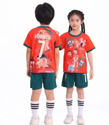 Kinder voetbalshirt en short set Portugal - Cristiano Ronaldo
