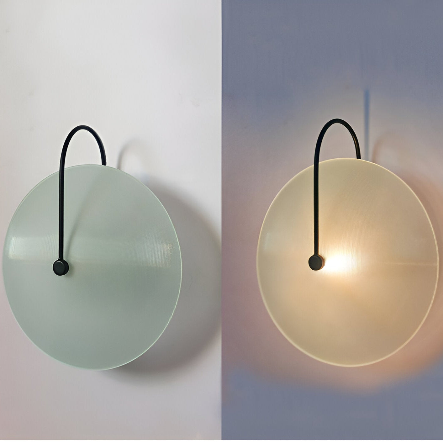 Postmodern Nordic Frosted Glass Round Wall Sconce LED 1-Light