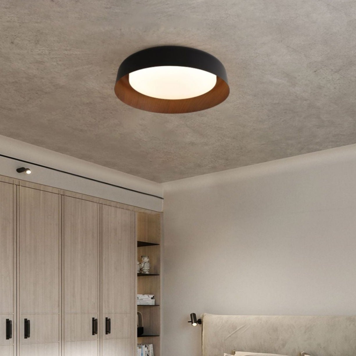 Wabi-Sabi Wood Grain Round Ceiling Light LED 1-Light