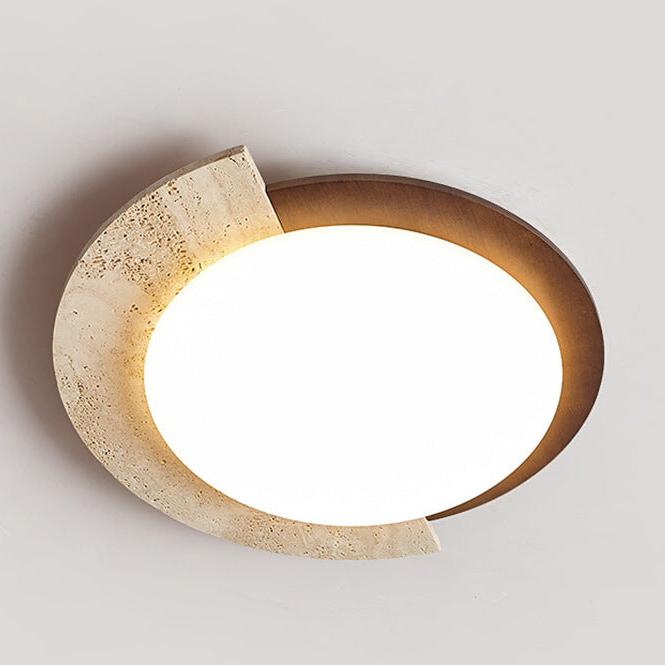 Retro Travertine Geometric Ceiling Light LED 1-Light