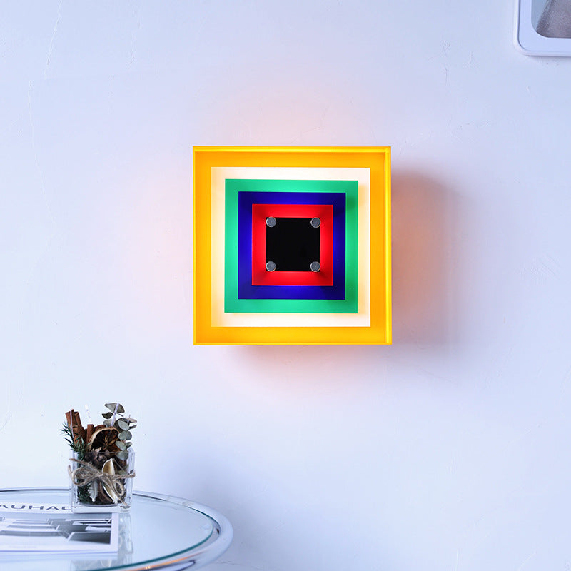 Applique da parete quadrata Memphis Bauhaus LED 1 luce