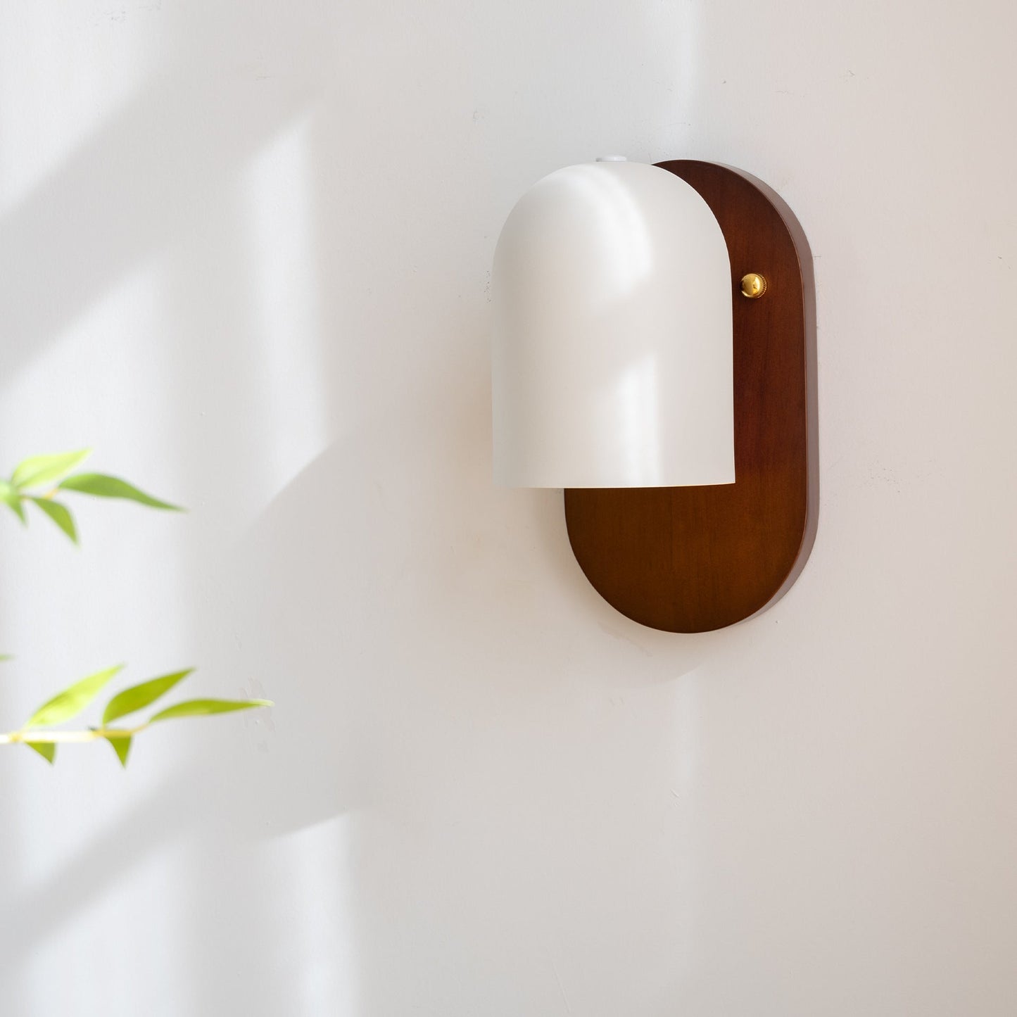 Nordic Zen Walnut Metal Wall Sconce LED 1-Light
