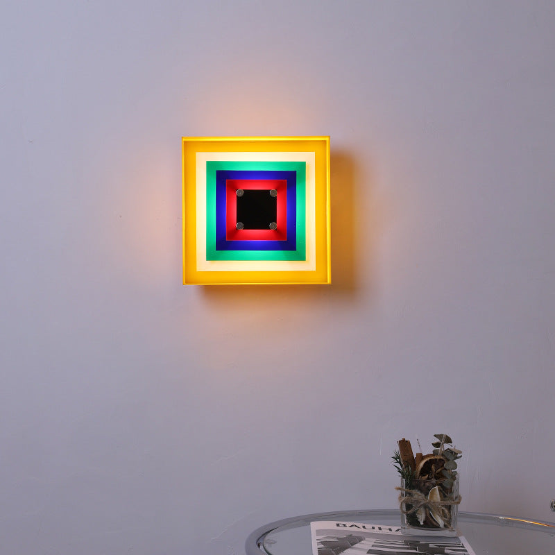 Applique da parete quadrata Memphis Bauhaus LED 1 luce