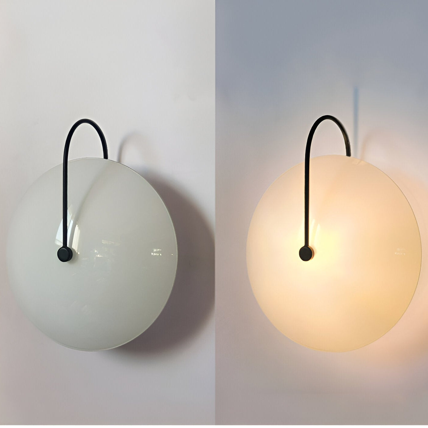 Postmodern Nordic Frosted Glass Round Wall Sconce LED 1-Light