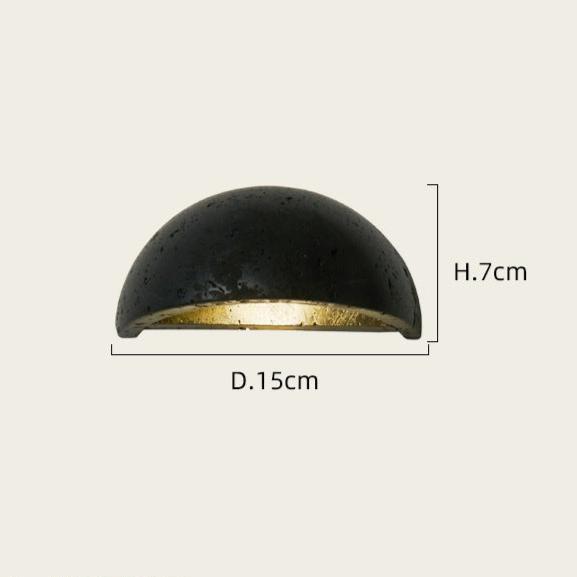 Applique da parete semicircolare Wabi-Sabi in travertino LED 1 luce