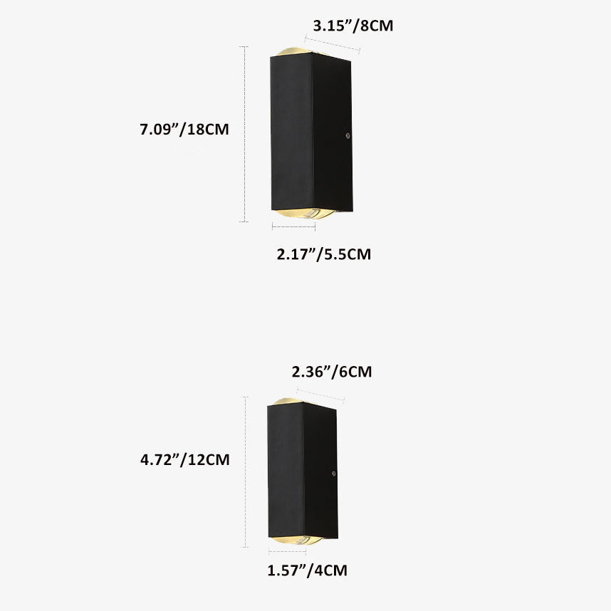 Applique da parete rettangolare moderna LED per esterni IP65 1 luce