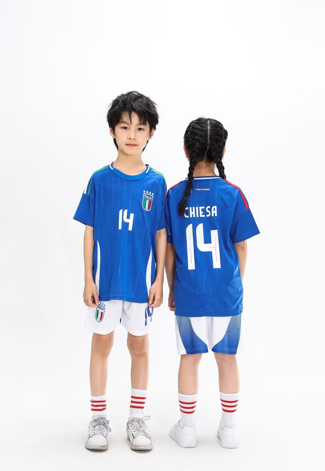 Set maglia e pantaloncini da calcio per bambini Italia - Chiesa
