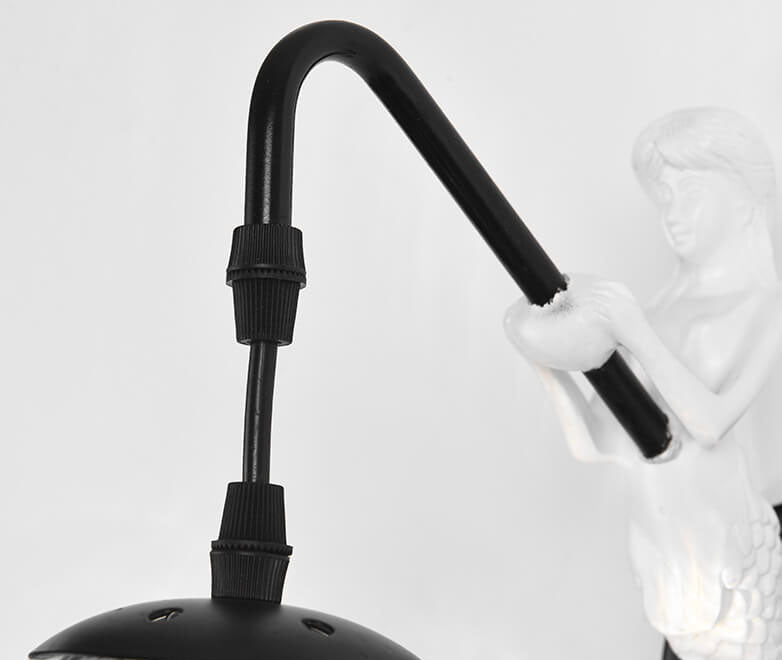 Applique da parete vintage a globo in vetro a forma di sirena a 1 luce