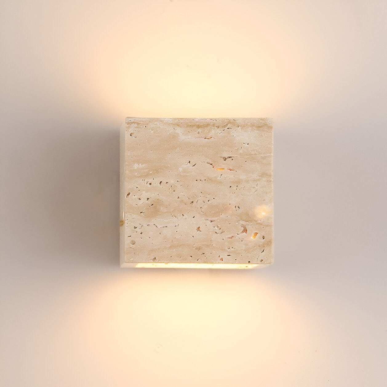 Lampada da parete minimalista quadrata in pietra di travertino LED 1 luce