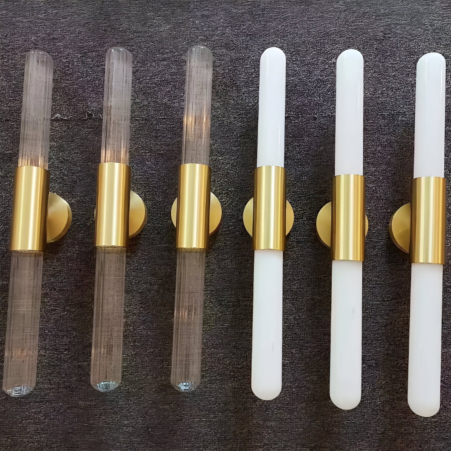 Nordic Water-Ripple Glass Brass Wall Sconce LED 1-Light