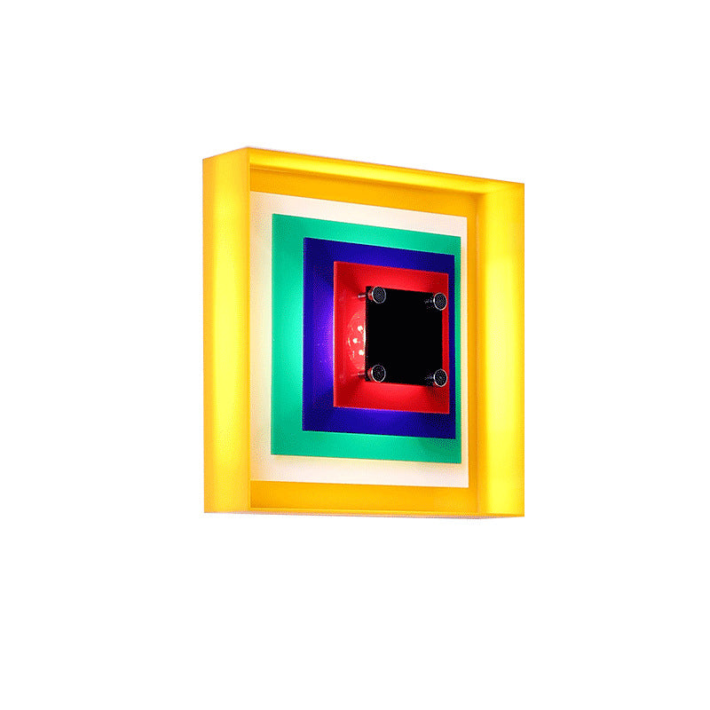 Applique da parete quadrata Memphis Bauhaus LED 1 luce