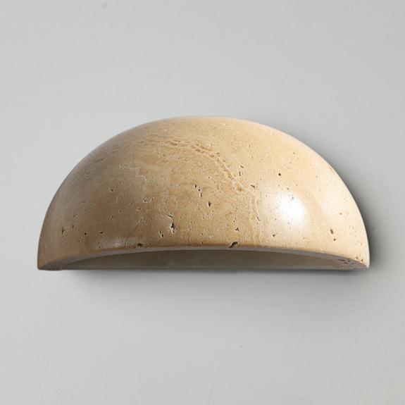 Applique da parete semicircolare Wabi-Sabi in travertino LED 1 luce