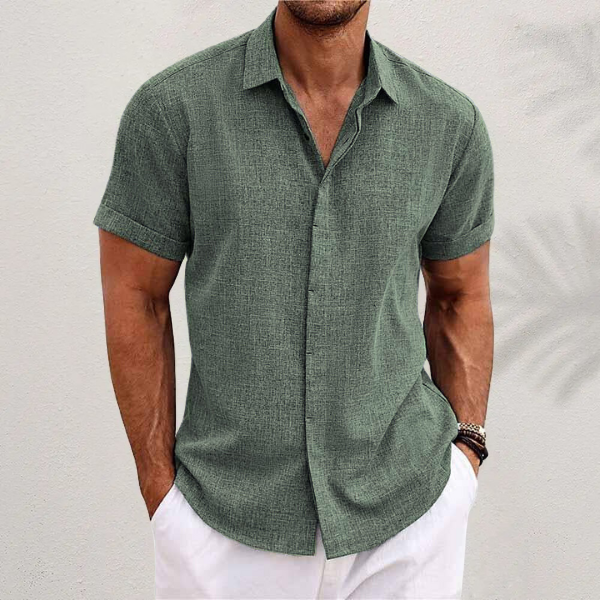 Oliver | Camicia a maniche corte in cotone e lino